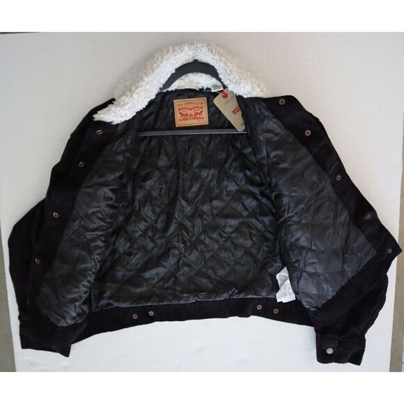 Levi's A34890000 Women's Sz S Black Corduroy Baby Cropped Trucker Jacket - Picture 9 of 11